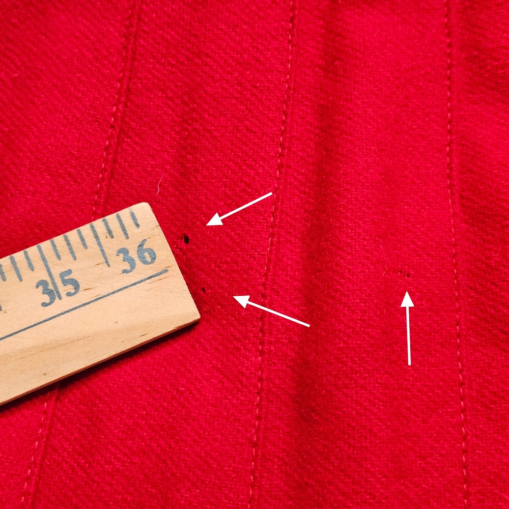 Vtg Wool Pleated mini Skirt Red Size 8P School Girl Holiday Academia Y2K Preppy - Picture 7 of 7